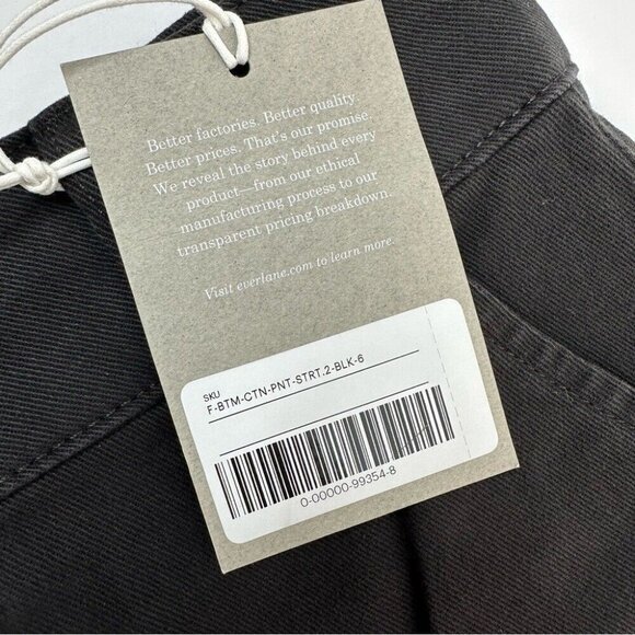 Everlane‎ Women’s NWT Black The Organic Straight-Leg Minimalist Pant 6/W29/L26 - Picture 5 of 12